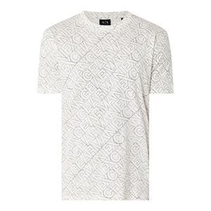 Armani Exchange Mens All-Over Print Logo T-Shirt / Ivory/Multicolored